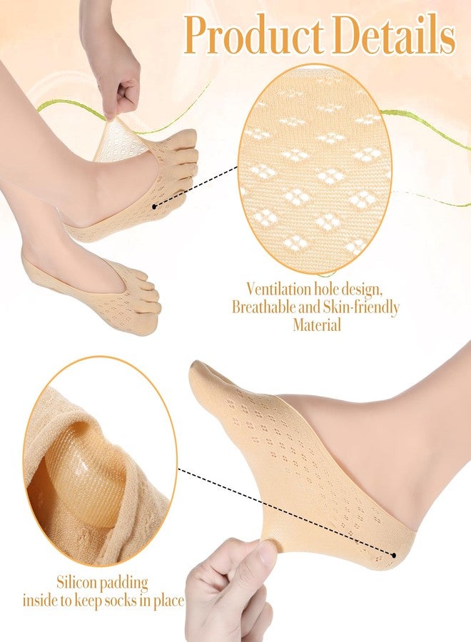 Aysatogc 4 Pairs Ortho Toe Compression Socks, Bunion Toe Alignment Relief Socks Toe Sock for Women No Show Low Cut Five Finger Sock for Women & Men Full Toe Yoga Sock - Image 2